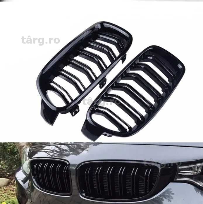 Nari/Grila Negru Lucios Compatibil, Grile Bmw Seria 3 F30 F31 F35