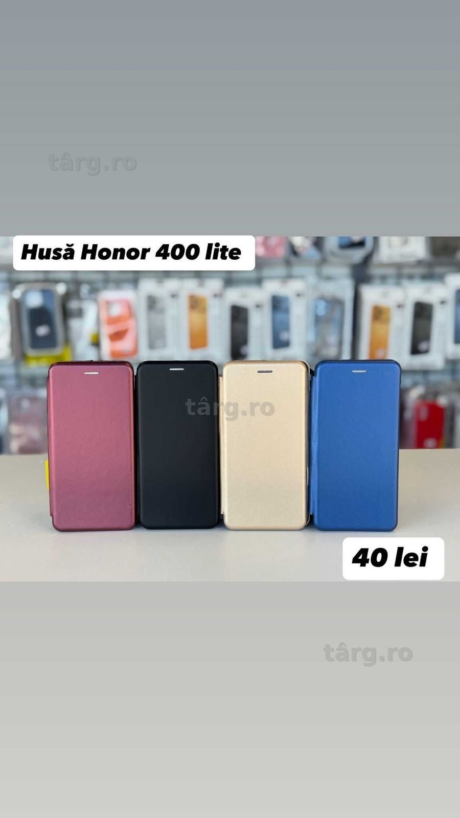 Husa tip carte , folie, cablu, incarcator Honor 400 Lite