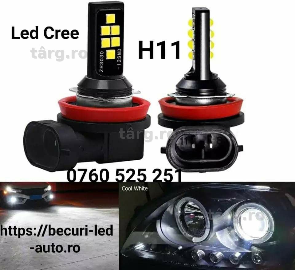 Becuri Led H1,H4,H7,H8,H9,H11,H16,HB3,HB4 50W/80W/6000K/5000Lm/12V(Făr