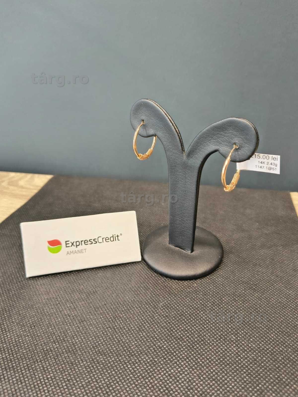 (AG51) cercei aur 14K 2.43g b1147 - Garantie 2 ani!