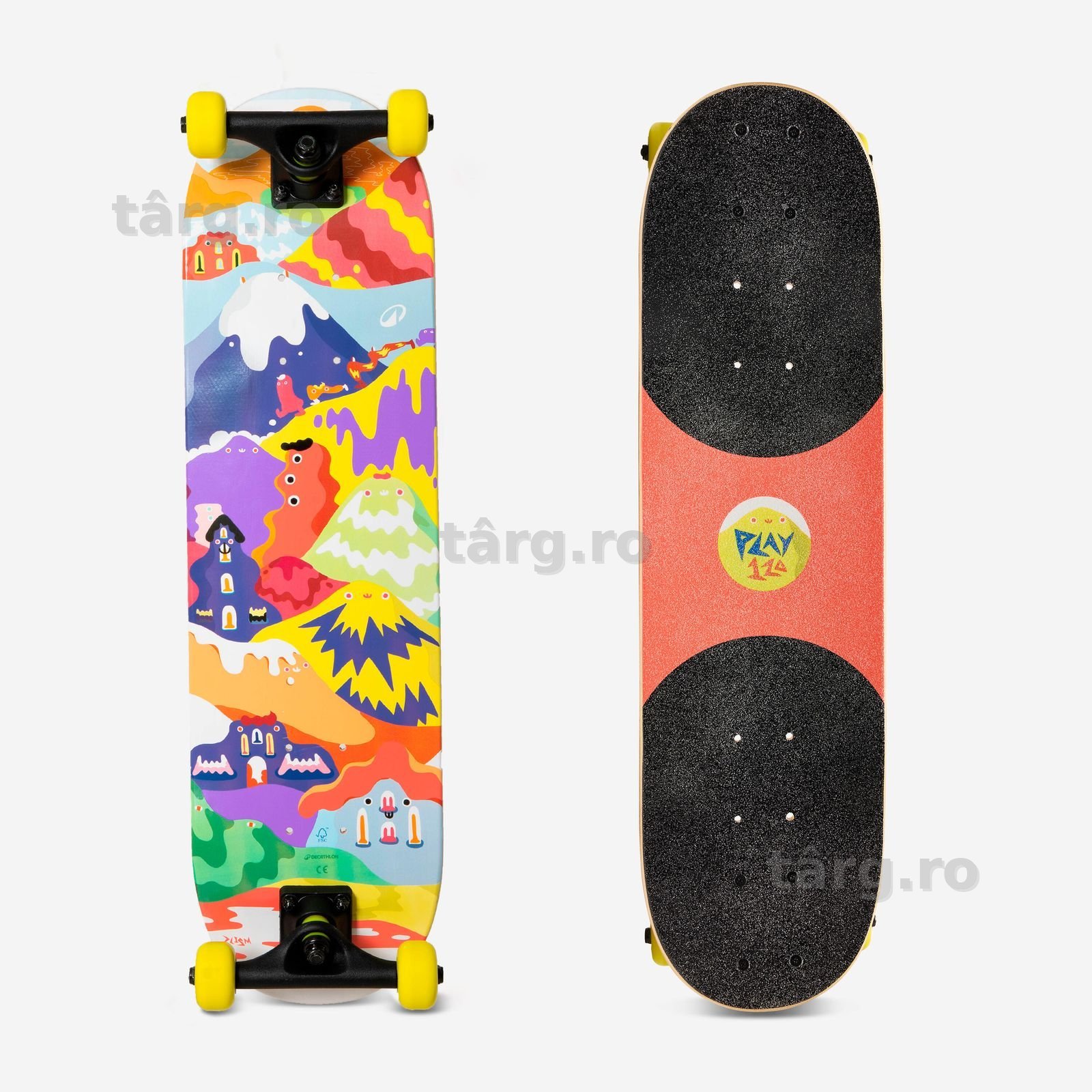 Skateboard Play 120 Happy Mountains Copii - produs resigilat Decathlon