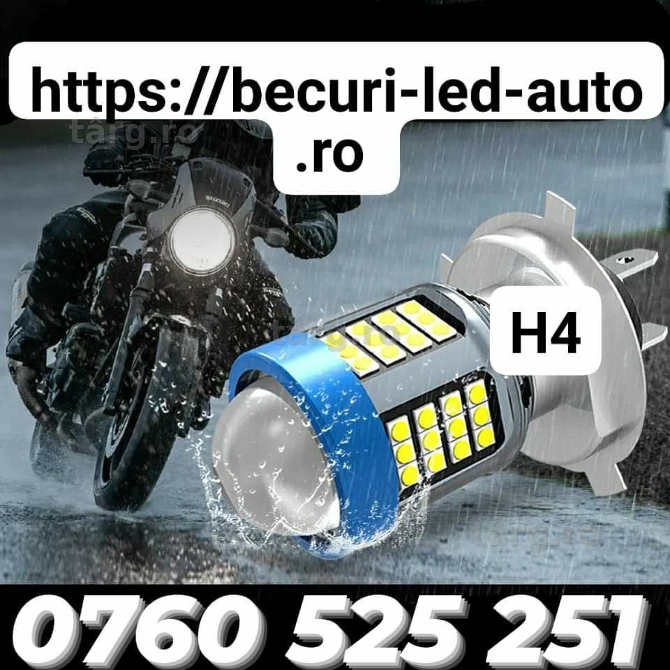 Bec Led H4 Pentru Motociclete,Scutere,Atve-uri 15000Lm/160W/6000K(două