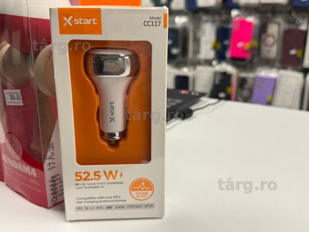 Incarcator auto, Incarcare rapida, Quick Charge 3.0, Negru si Alb