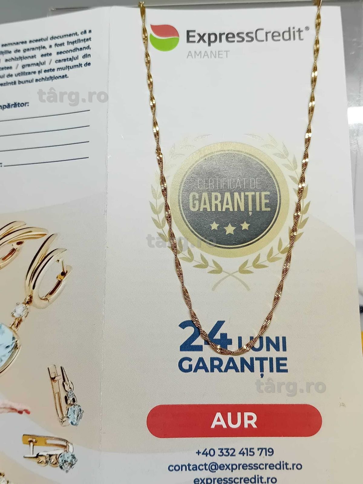 Lant aur 18k [Tomesti-b:33301.2]-Garantie 2 ani! 4