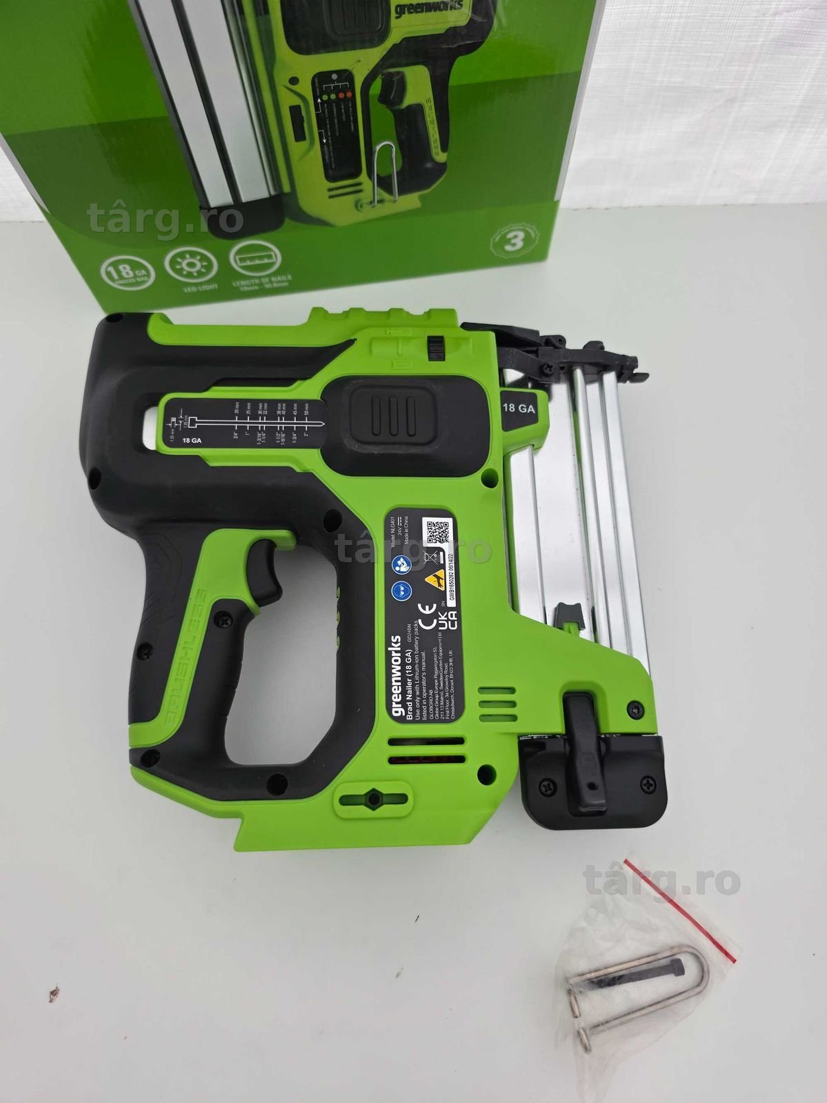 Pistol de cuie Greenworks AirStrike GD24BN, 110 cuie min, 24V fără perii 5