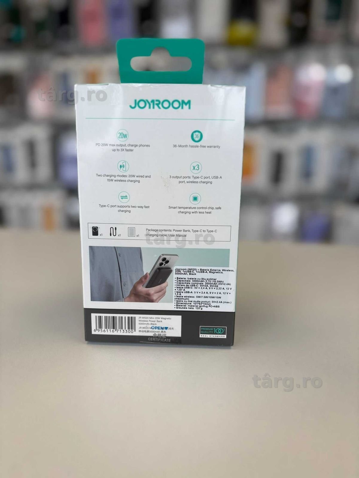 Baterie Externa MagSafe Wireless Joyroom JR-W020 Mini, 5000mAh 2
