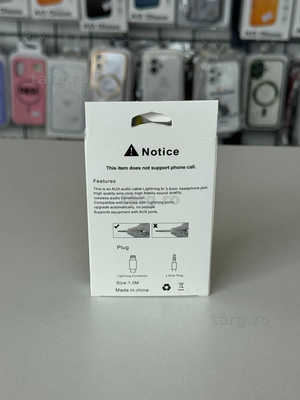 Cablu audio Auxiliar- Lightning, 1m 2