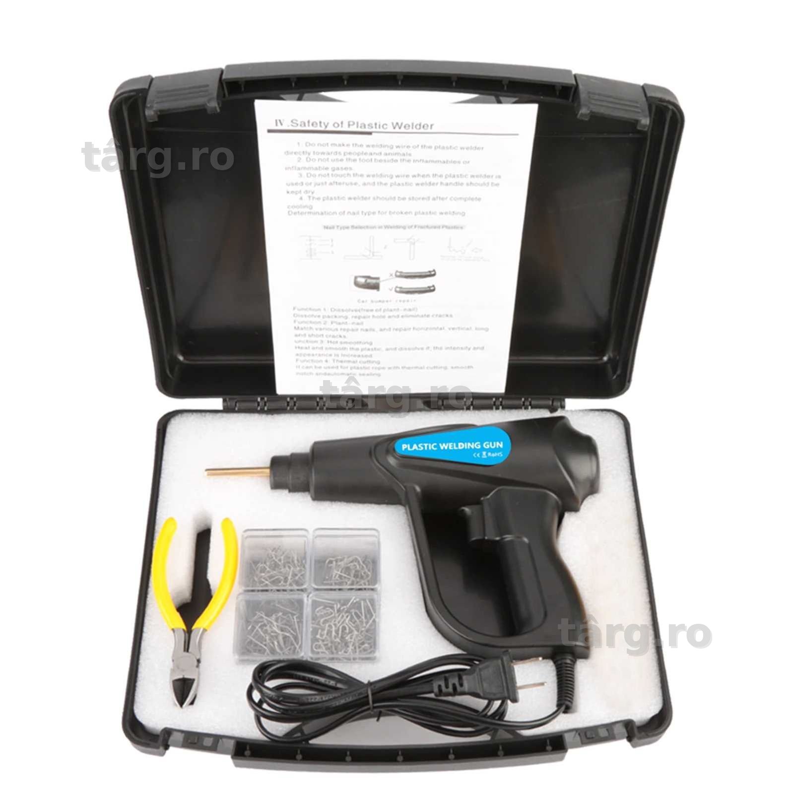 OFERTA ! Trusa Pistol Lipit Plastic 70W Sudat Reparatie +200/800Cleme