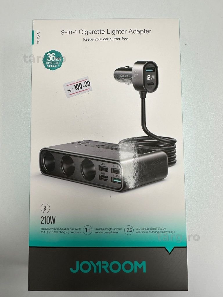 Adaptor / Triplu Bricheta auto Fast Charge