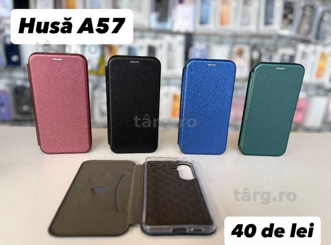 Husa tip carte, folie, cablu, incarcator Samsung A57 2
