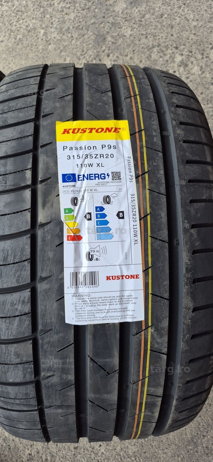 4 anvelope vara noi Kustone,fata 275/40/20,spate 315/35/20,dot 2025.Pret/bucata 3