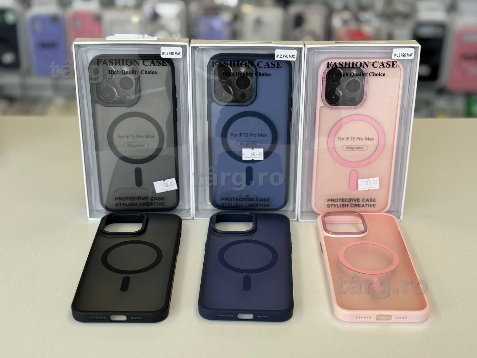 Husa cu MagSafe Fumurie , folie, cablu, incarcator iPhone 15 Pro Max 2