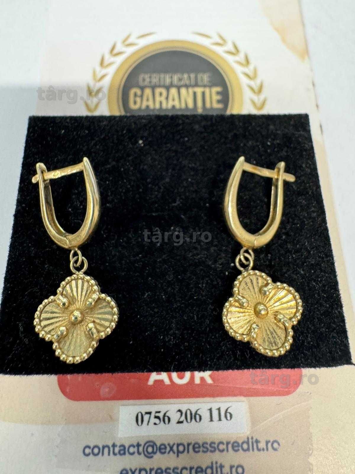 Cercei din aur 14k (70336.1/ 10 Pacurari 1) garantie 2 ani! 3