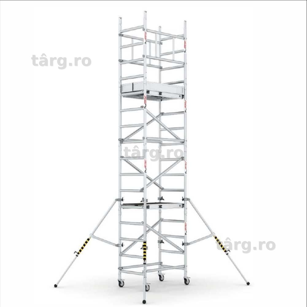 RESIGILATA- Schela mobila profesionala din aluminiu ProTUBE Mini 7  H lucru 6,8 m