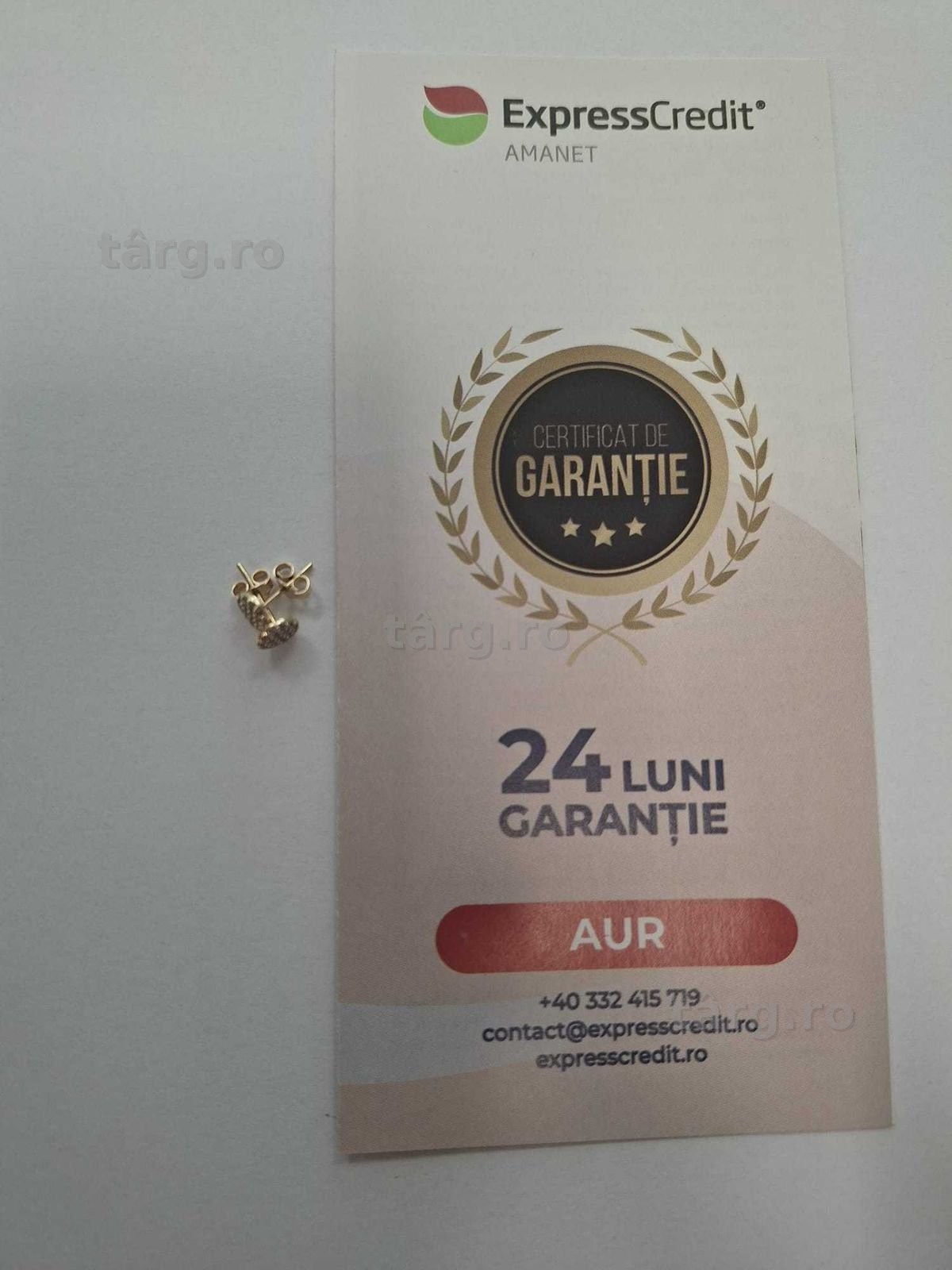 (Ag33)Cercei Aur 14K/Garantie 2 ani