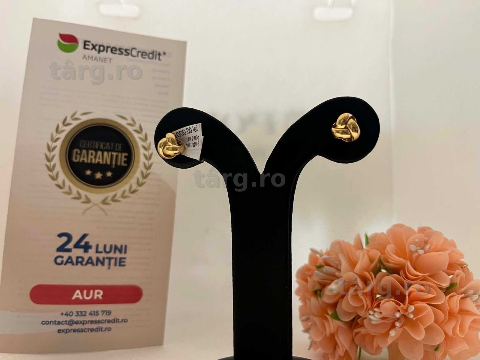 Cercei Aur 14k 2.00g (AG Moldova b32828)-Garantie 2 ani!