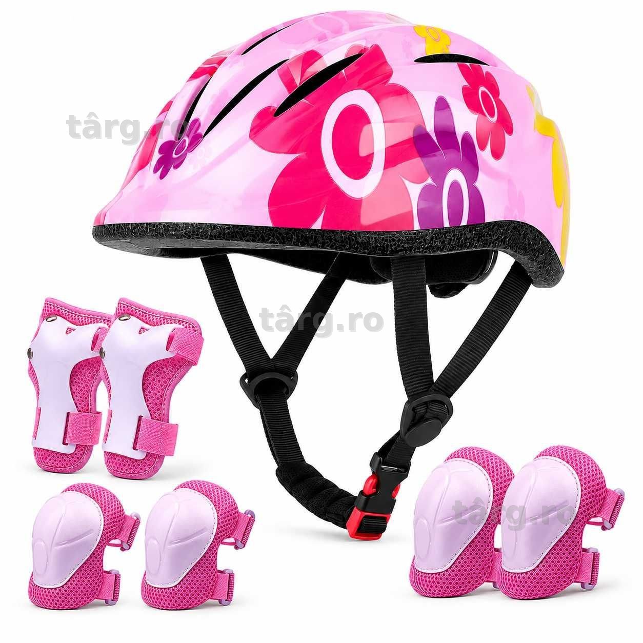 Set Protectie Pentru Copii 7 in 1, Casca cu Marime Reglabila, Genunchiere, Cotiere si Aparatori Incheieturi pentru Bicicleta, Trotineta, Role 2