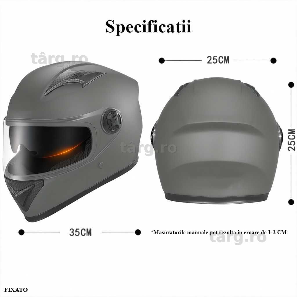 Casca Moto/Scuter/ATV, Viziera Dubla, Esarfa detasabila, Gri 4