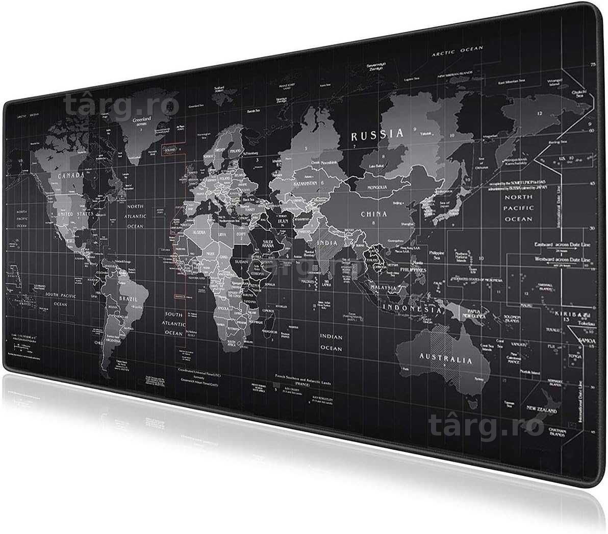 Mousepad Gaming XL cu Harta Lumii Antiderapant pentru Birou 80 x 30 cm