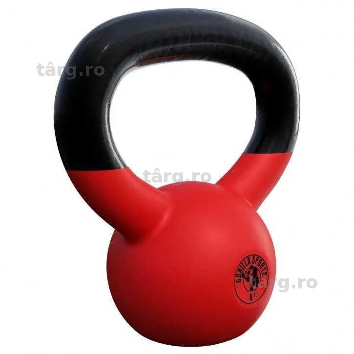 Kettlebell din fontă turnată cu înveliș de cauciuc 4 KG Gorilla Sports