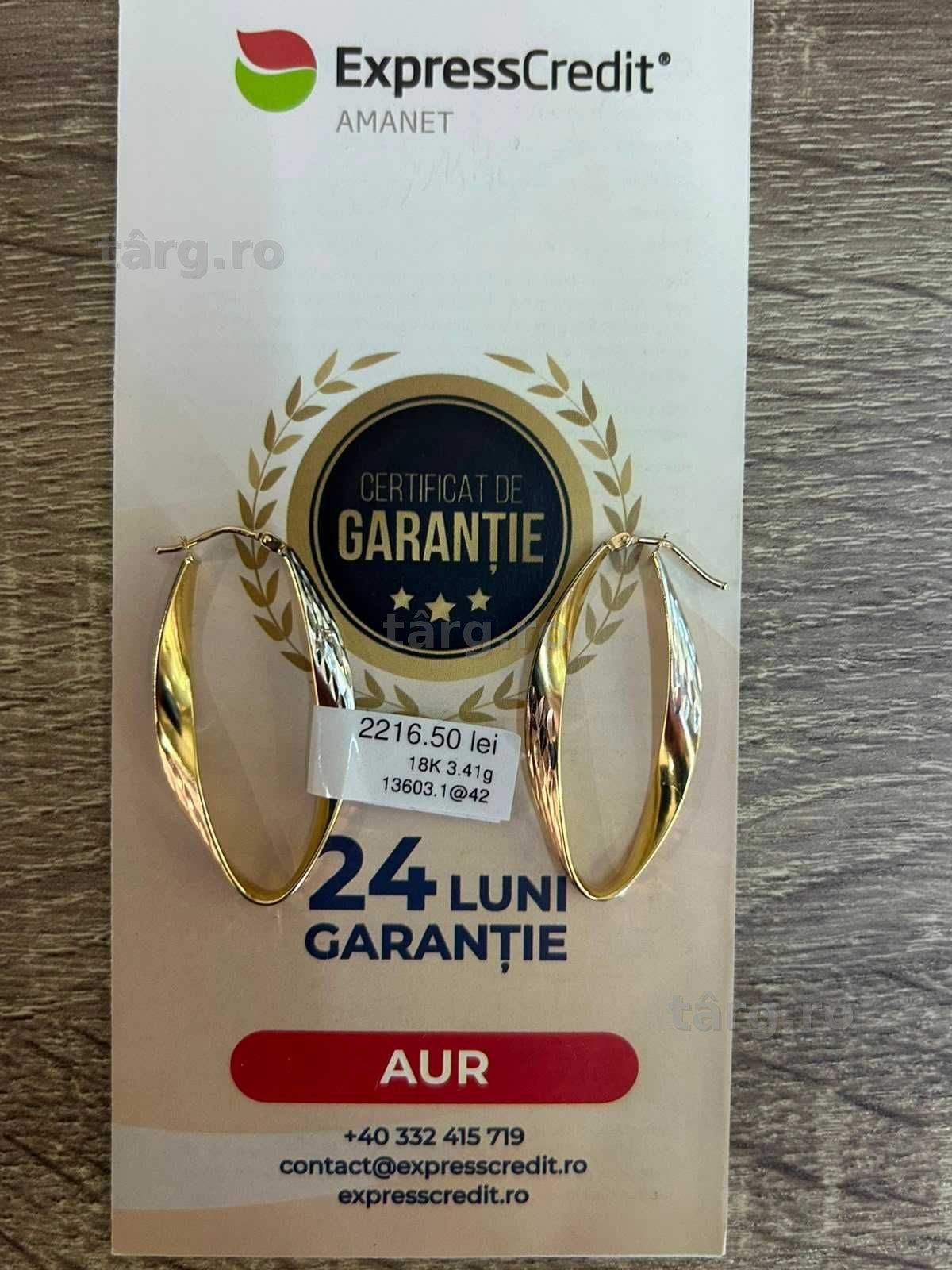 Cercei Aur 18k 3.41g (AG42 B.13603) GARANTIE 24 LUNI