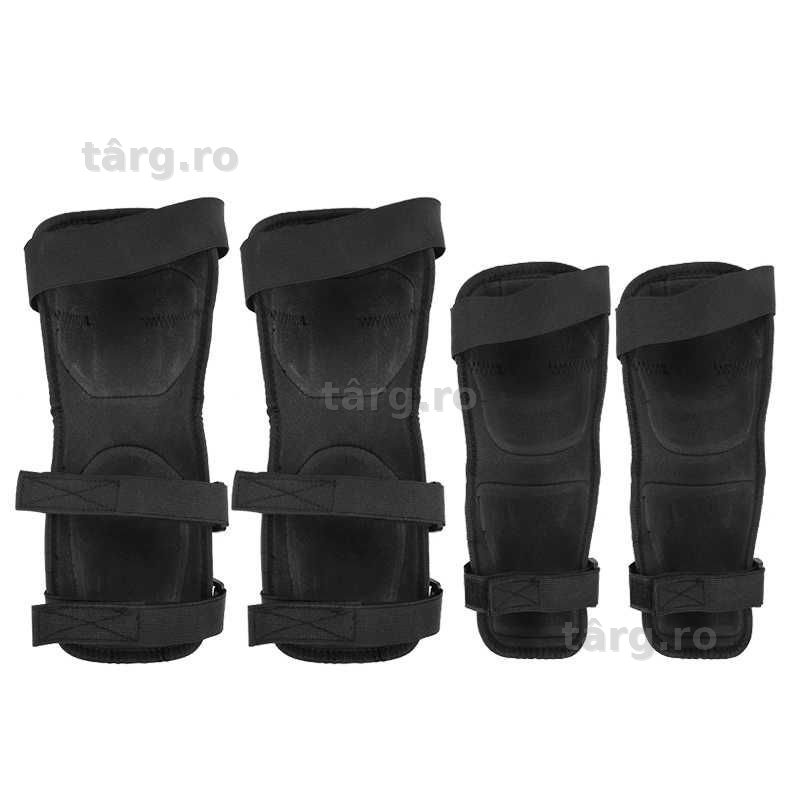 Set Protectii Moto pentru Genunchi si Coate, Usoare, Confortabile, Pentru Moto, Scuter, Bicicleta Negru 2