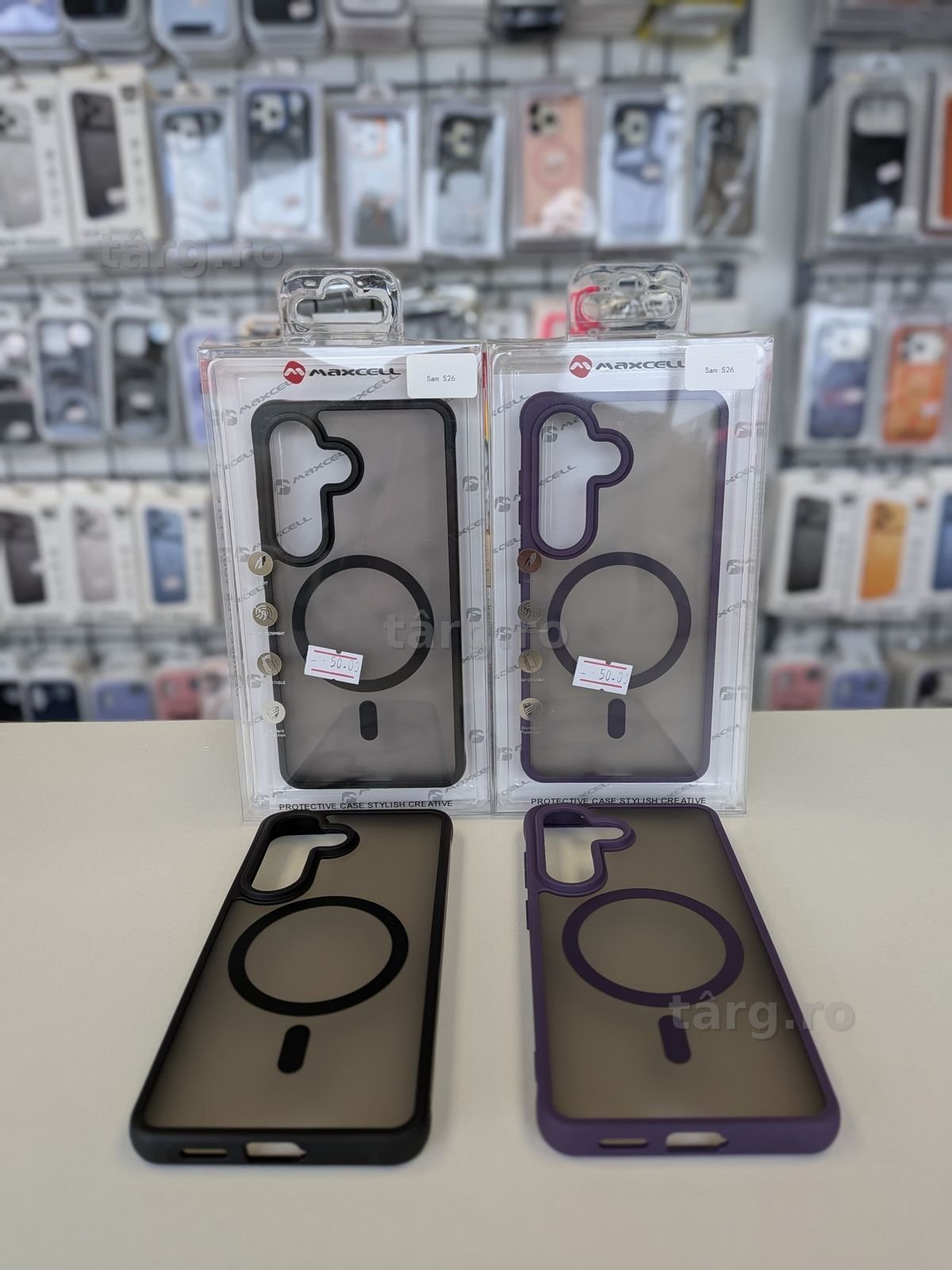 Folie, Cablu, Incarcator, Husa fumurie cu MagSafe Samsung S26 2