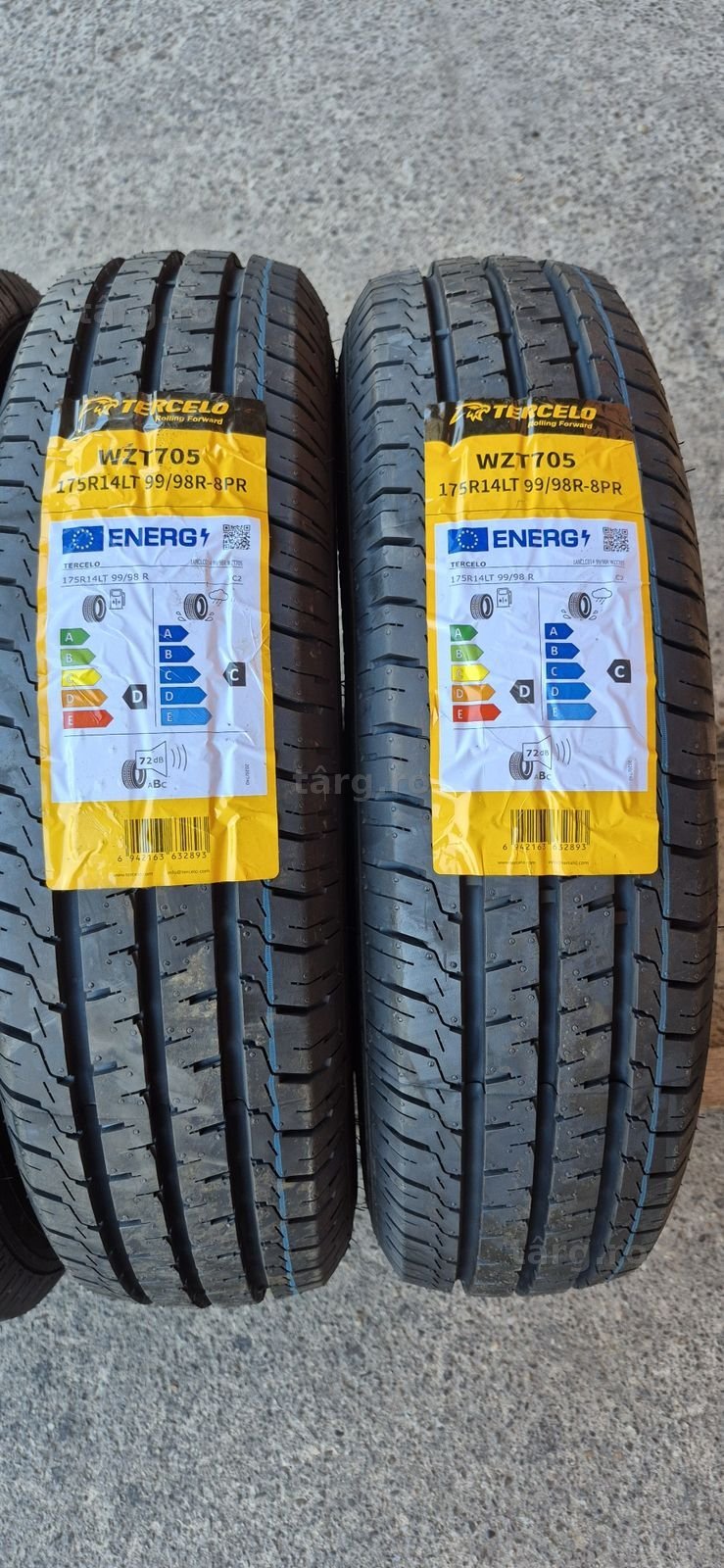 4 anvelope vara noi Tercelo 175/R14C,dot 2025.Pretul este pe bucata. 2