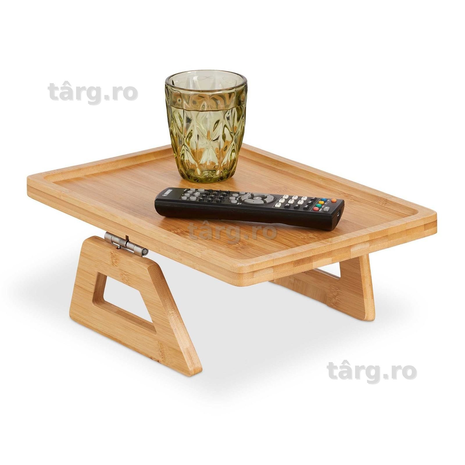 Tava de servire canapea pentru cotiera Sofabuddy din bambus 35x26.5 cm
