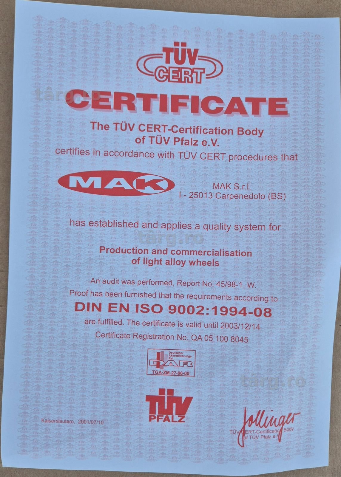 Jante MAK 8JX17, 5/139.7 ET0 (Suzuki, Nissan , Mitsubishi,Jeep,Toyota) 7