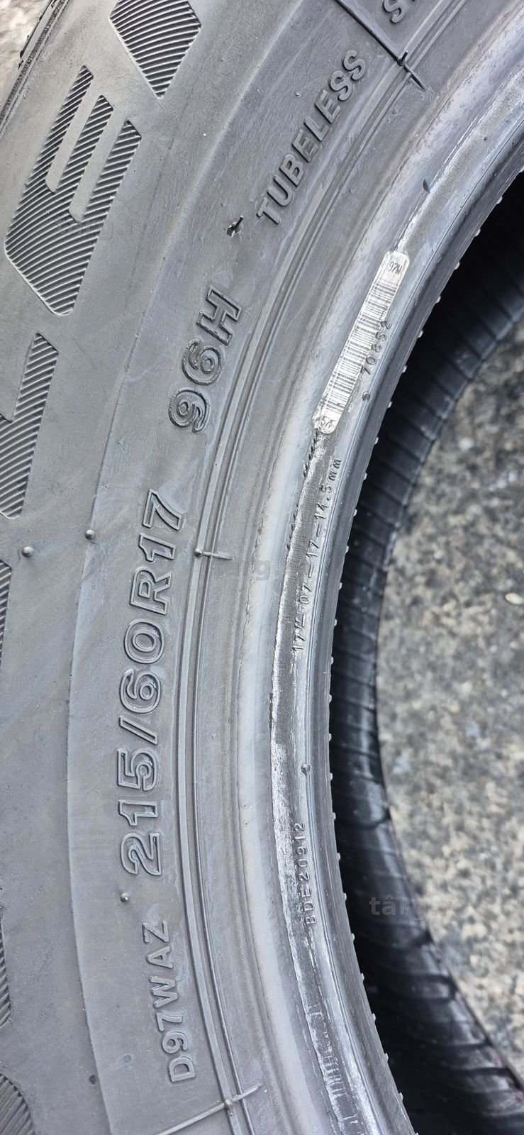 4 anvelope M+S Bridgestone 215/60/17.Pretul este pe bucata. 6