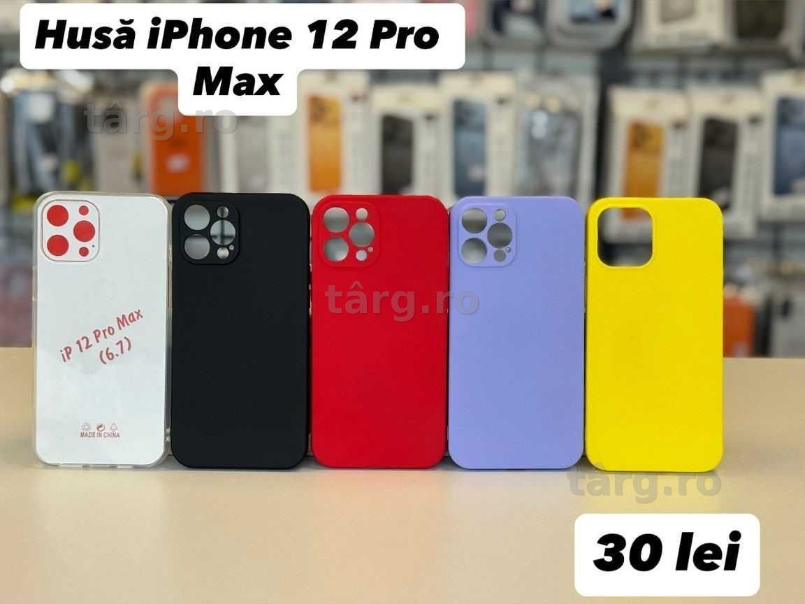 Husa silicon, folie, cablu, incarcator iPhone 12 Pro Max