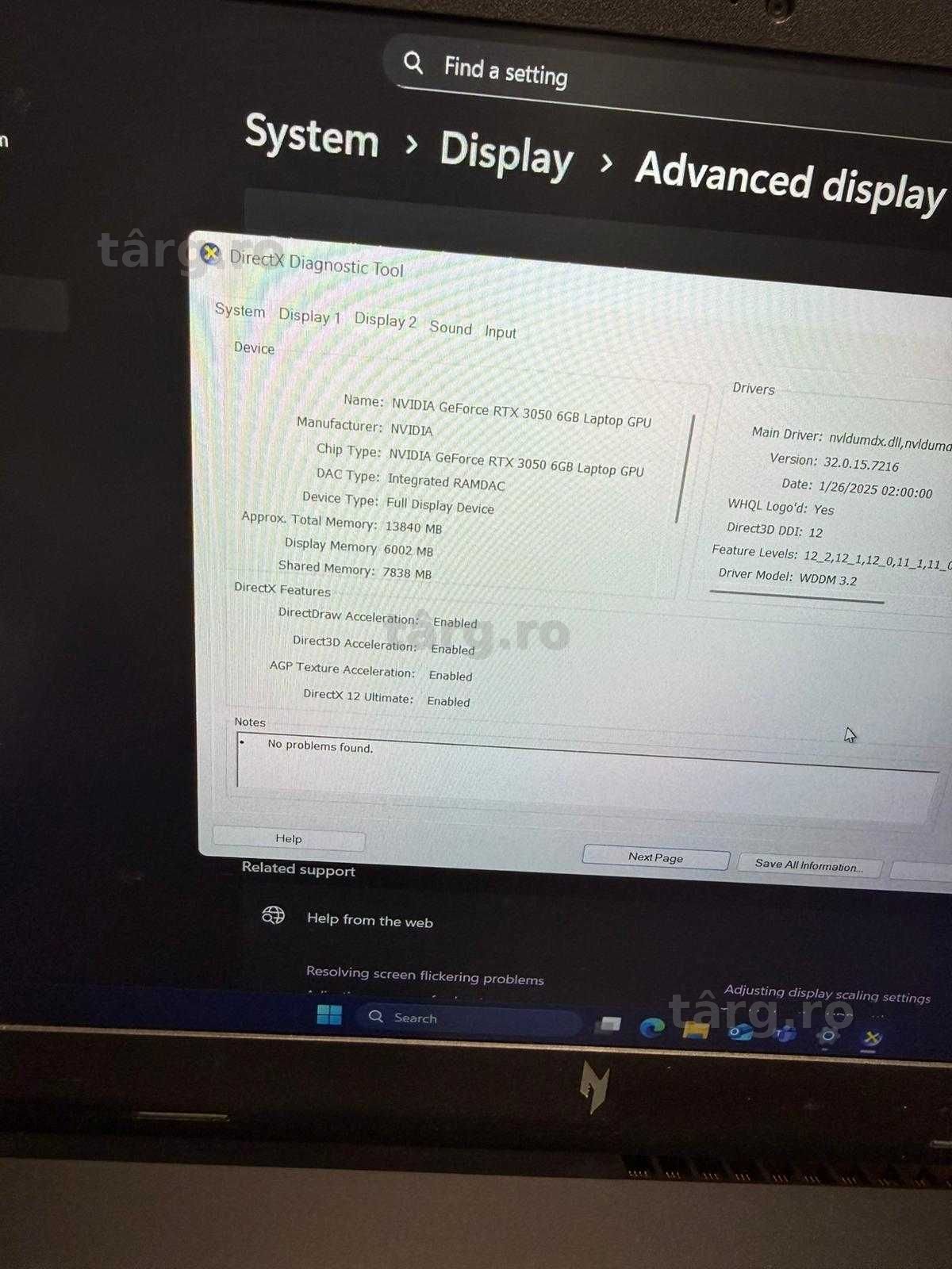 HOPE AMANET P2 - Acer Nitro V1 / Amd Ryzen 5 7535HS/ rtx 3050 6Gb 2