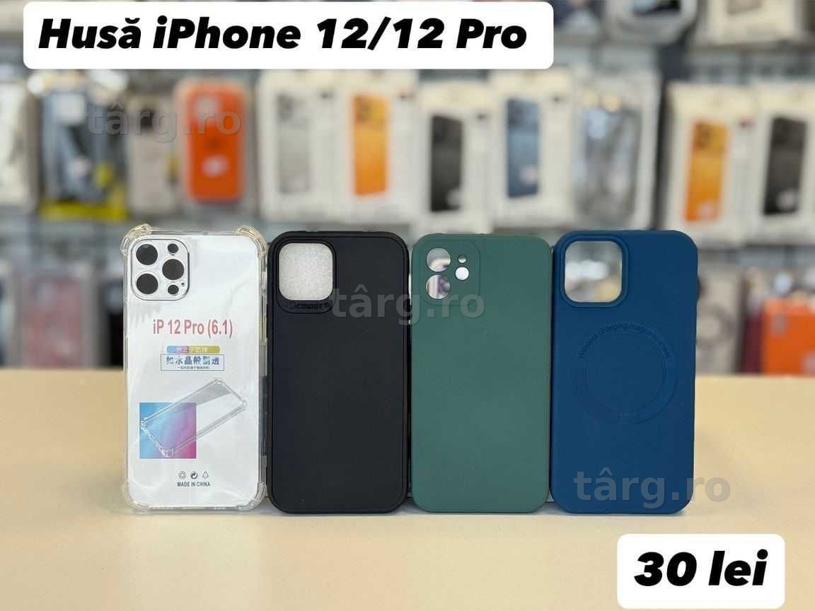 Husa silicon, folie, cablu, incarcator iPhone 12 / 12 Pro