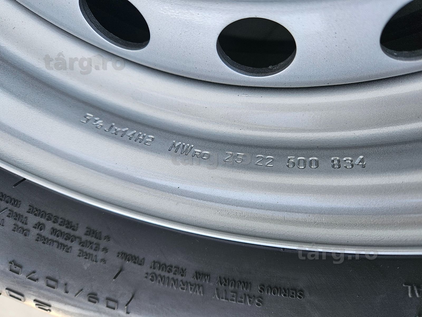 Roata completa remorca 205R14C Anvelopa SECURITY M+S pe Janta 5.5Jx14 7