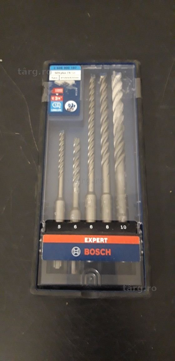 Bosch EXPERT SDS plus-7X - Set burghie SDS-Plus, 6-10 mm, 5 bucati, beton armat