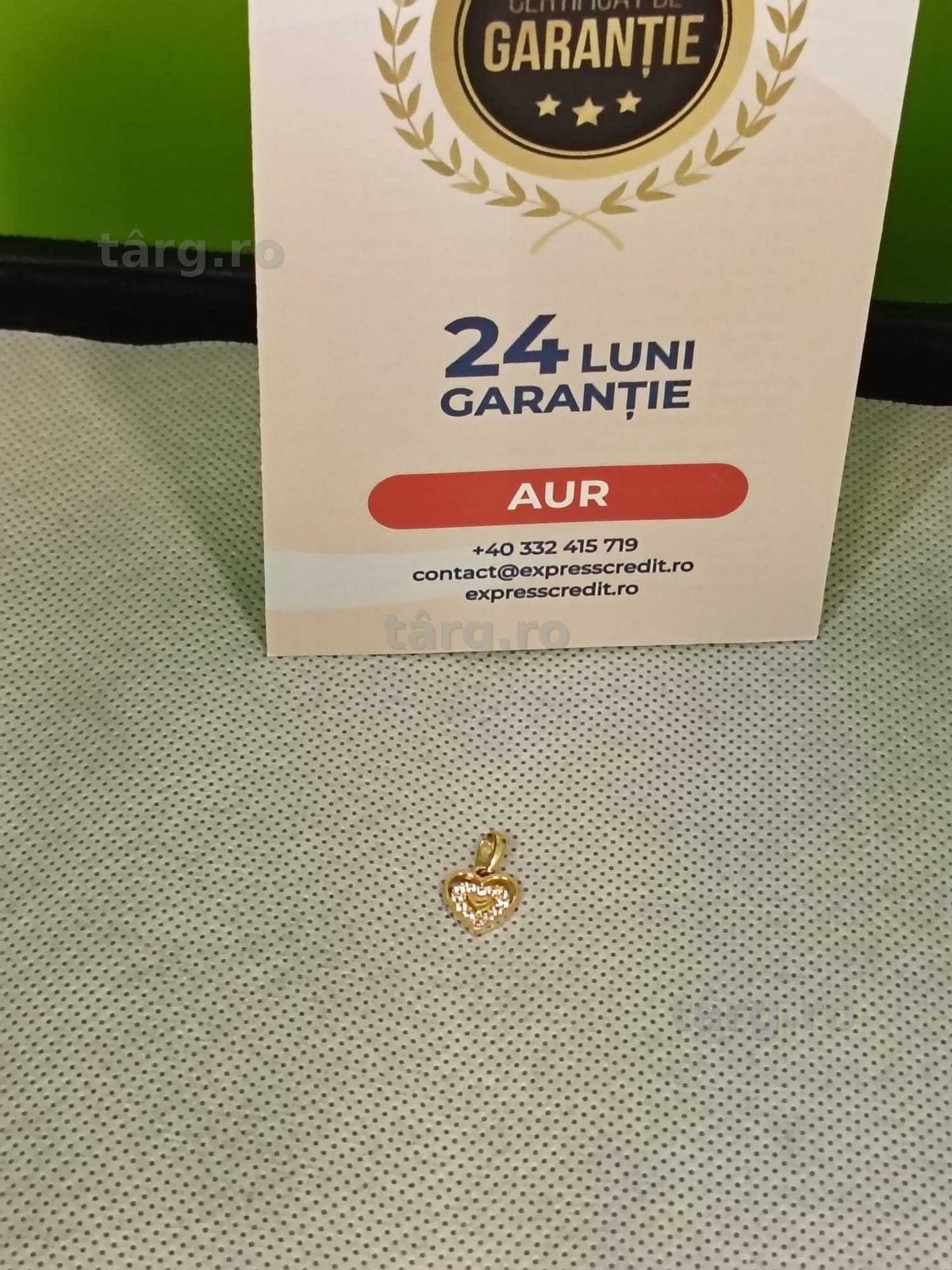 (Ag41) Pandativ aur, 14K b6277 Certificat de garanție