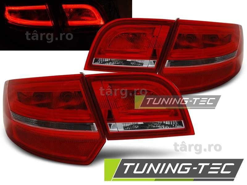 Stopuri Audi A3 8P Sportback 2004-2008 rosu-alb cu led lightbar