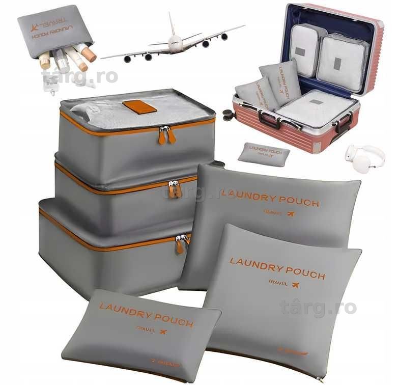 Set organizator bagaj calatorie 6 piese haine incaltaminte accesorii