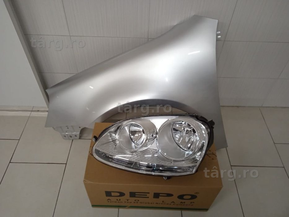 Pachet Aripa + Far Stanga VW Golf 5 V 2004-2008 LA7W Gri