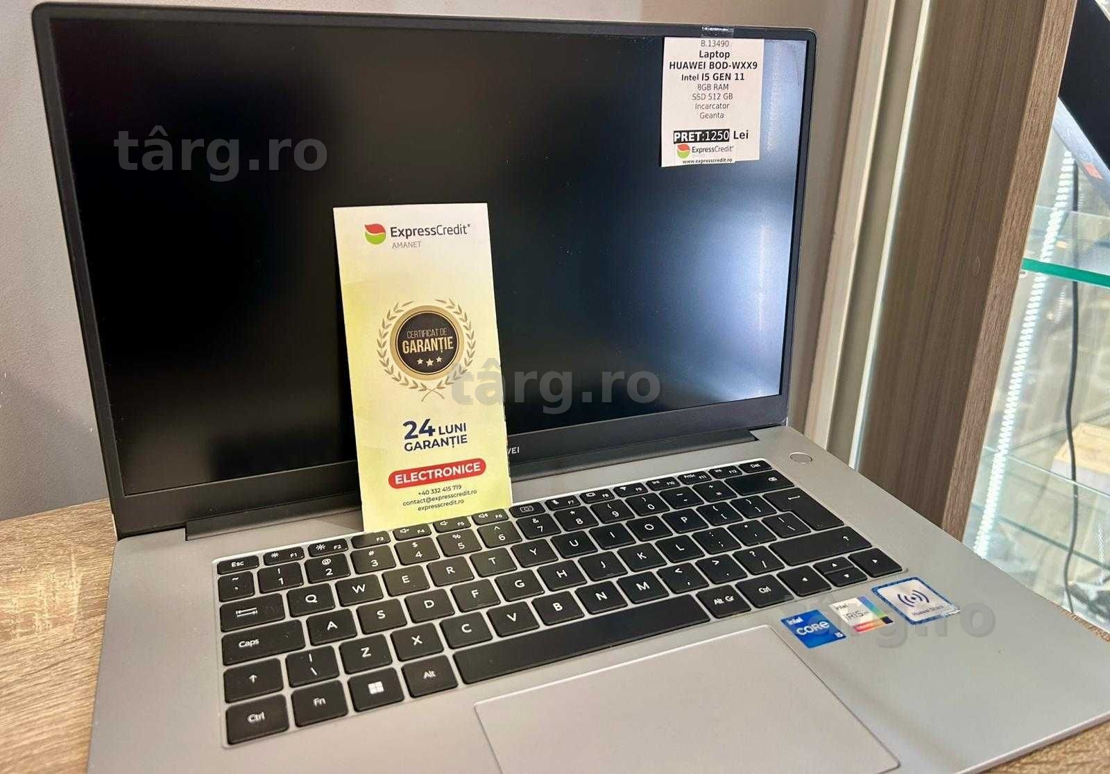 Laptop Huawei Intel I5 gen. 11 8/512Gb SSD Model BOD-WXX9 (Ag42 Mall Roman b13490) - Garantie 2 ani!