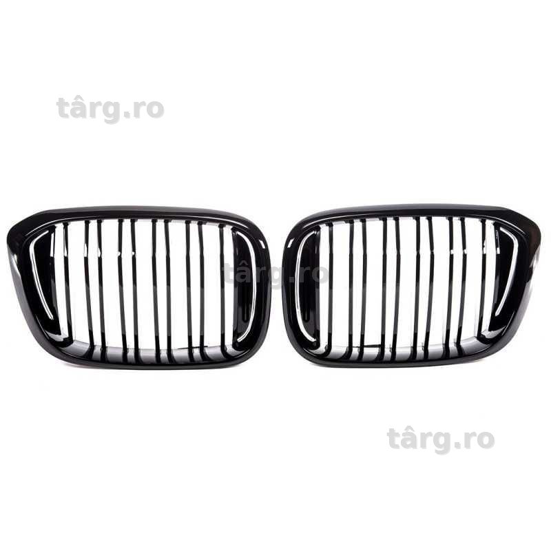 Grile centrale duble compatibile cu BMW X3 G01 X4 G02(2017-2021) negru lucios