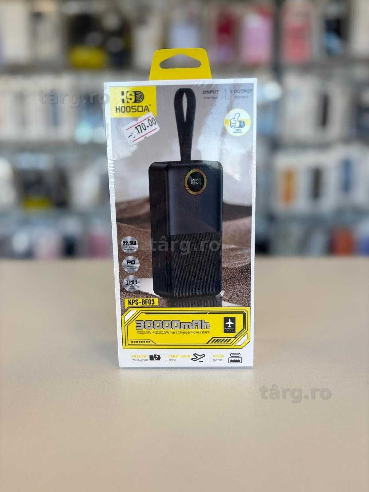 Baterie Externa 30.000 mAh , Incarcare Super Rapida - 22.5W