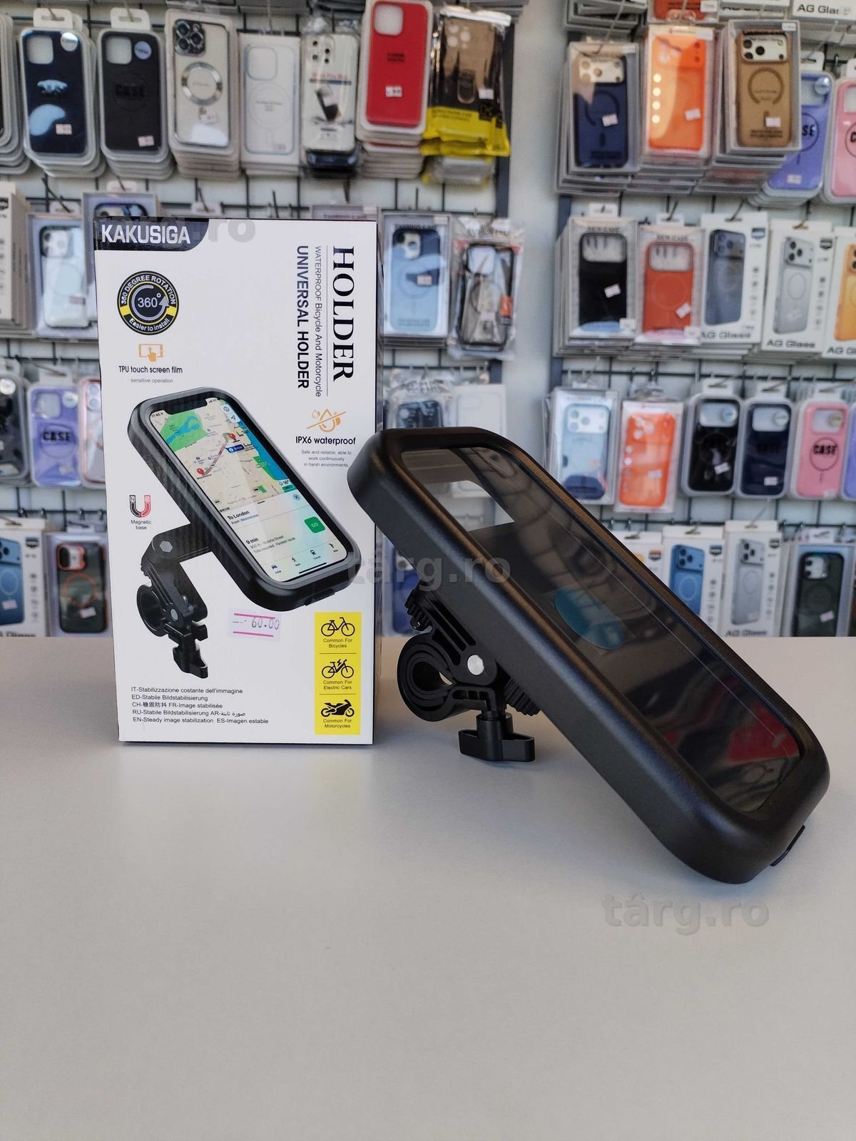 Suport Telefon pentru Bicicleta/Trotineta/Motocicleta/ATV rezistent la ploaie si praf