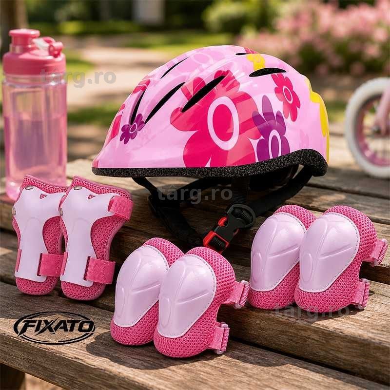 Set Protectie Pentru Copii 7 in 1, Casca cu Marime Reglabila, Genunchiere, Cotiere si Aparatori Incheieturi pentru Bicicleta, Trotineta, Role 8