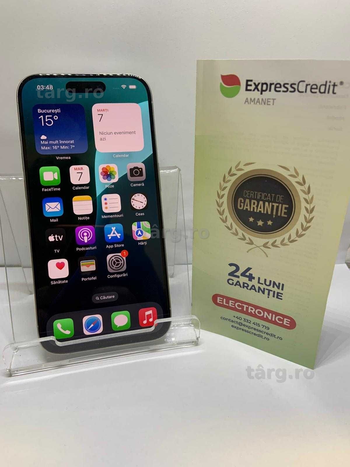 Iphone 15 PRO 128 Gb Sanatate baterie:81% (Ag4 Dacia B.51679) Garantie 2 ani!