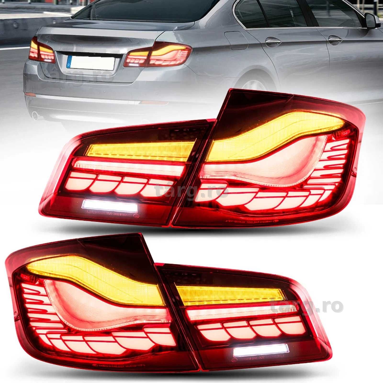 Set Stopuri LED BMW Seria 5 F10 2011-2017, Model GTS OLED CS, Rosu