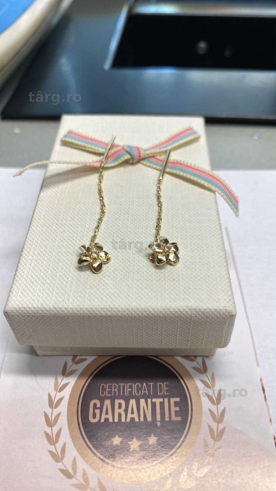 Cercei aur 14k ( Tomesti b 33548) Garantie 2 ani !