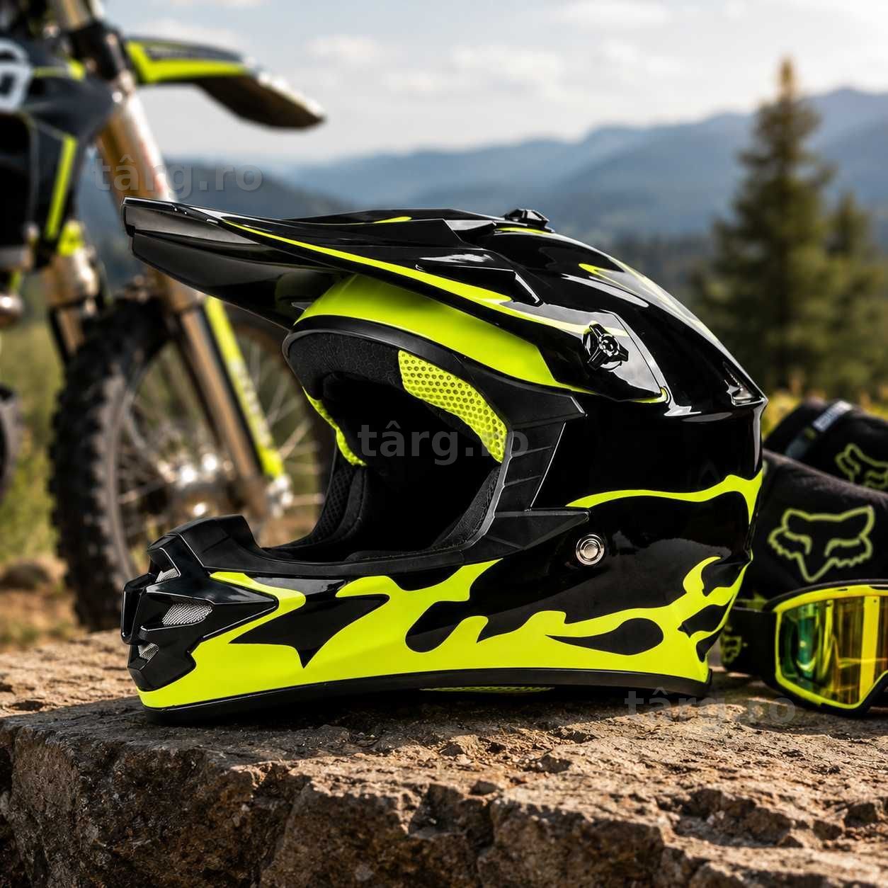 Casca Moto Enduro Cross ATV - S / M / L / XL - Galben Neon 5