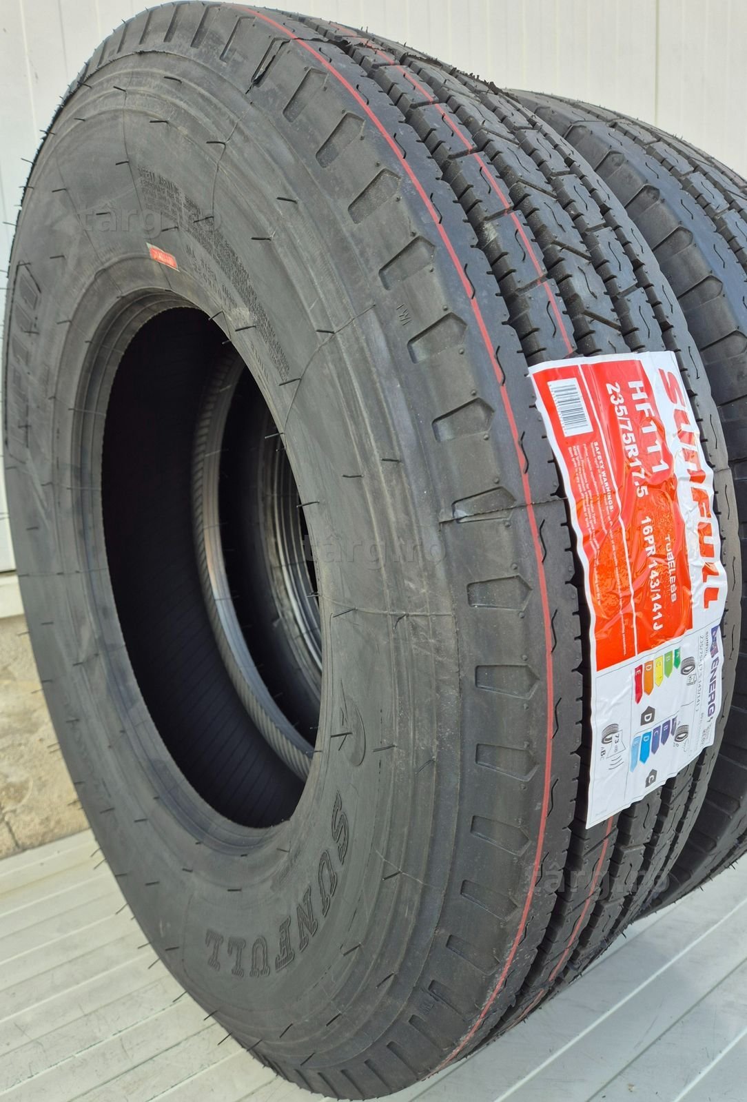 235/75 R17.5, 143J, SUNFULL HF111 16PR, Anvelope directie/remorca M+S 3